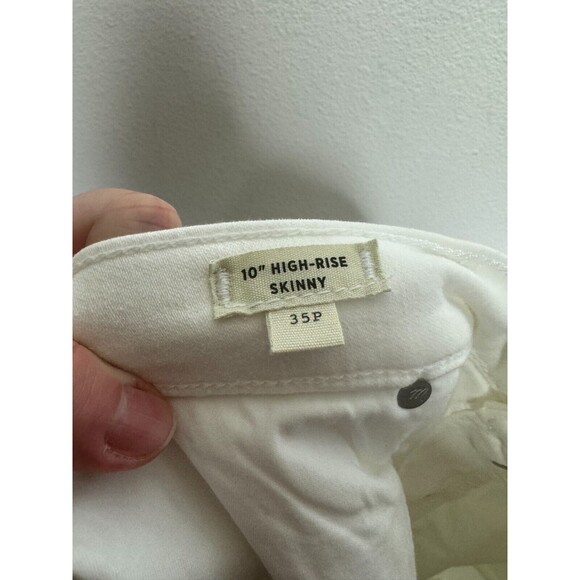 Madewell Sz 35 Petite 10" High-Rise Skinny Jeans Pure White Step-Hem Edition NWT - Picture 13 of 15